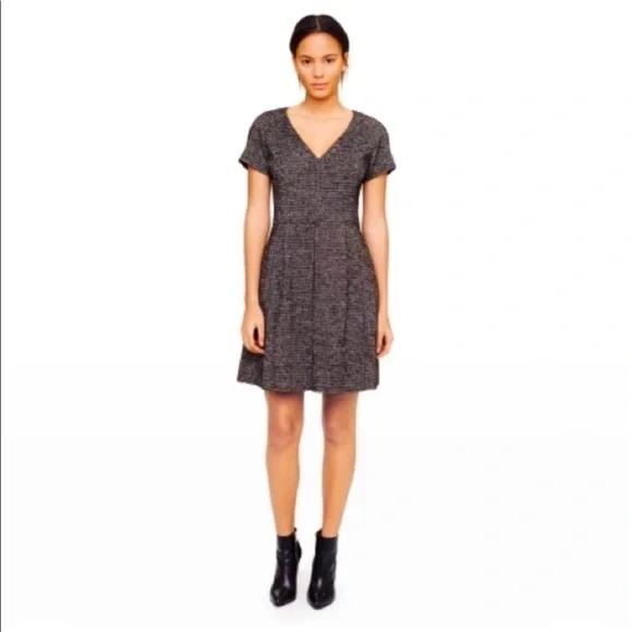 NWT Club Monaco Davin Tweed Fit and Flare Dress w/ Pockets Sz 2 - Picture 2 of 11
